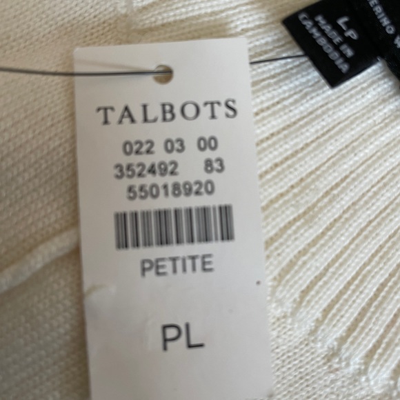 Talbots Petite Large Ivory Wool Sweater - Picture 3 of 3